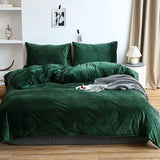 Reversible Velvet Duvet Cover - Emerald Green