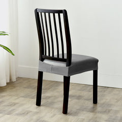 Dining Chair Velvet Seat Covers - Grey