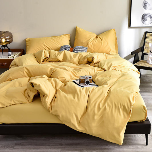 Cotton Duvet Cover Set - Yellow