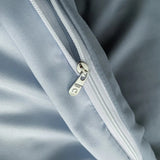 Pure Cotton Reversible Duvet Cover Set - Light Blue & Grey