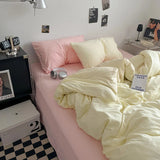 Pure Cotton Reversible Duvet Cover Set - Offwhite & Pink