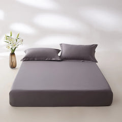 400 Thread Count Cotton Sateen Fitted Sheet - Dark Grey