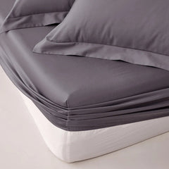 400 Thread Count Cotton Sateen Fitted Sheet - Dark Grey