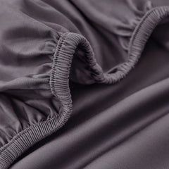 400 Thread Count Cotton Sateen Fitted Sheet - Dark Grey