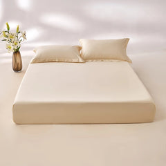 400 Thread Count Cotton Sateen Fitted Sheet - Pearl White