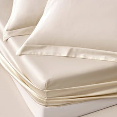 400 Thread Count Cotton Sateen Fitted Sheet - Pearl White