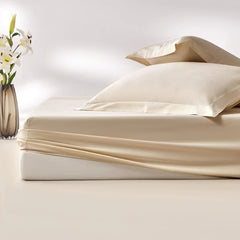 400 Thread Count Cotton Sateen Fitted Sheet - Pearl White