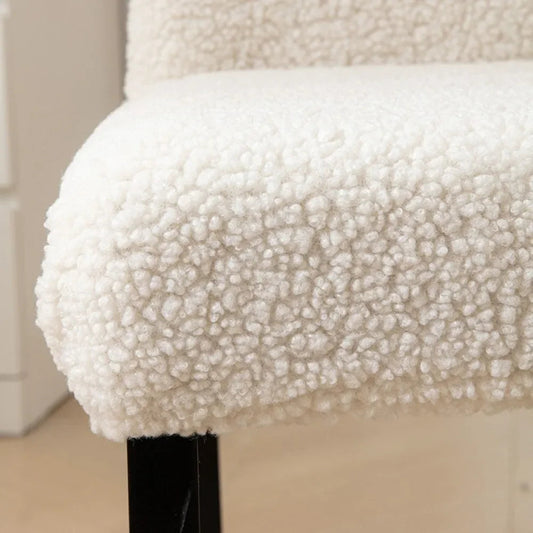 Curled Lamb Sherpa Fabric Dining Seat Covers