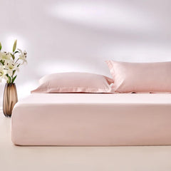 400 Thread Count Cotton Sateen Fitted Sheet - Light Pink