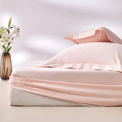 400 Thread Count Cotton Sateen Fitted Sheet - Light Pink