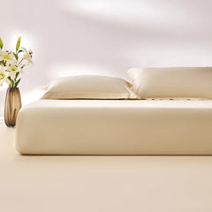 400 Thread Count Cotton Sateen Fitted Sheet - Pearl White