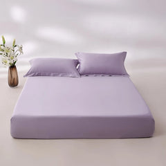 400 Thread Count Cotton Sateen Fitted Sheet - Light Purple