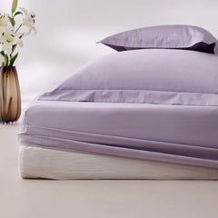 400 Thread Count Cotton Sateen Fitted Sheet - Light Purple