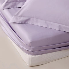 400 Thread Count Cotton Sateen Fitted Sheet - Light Purple