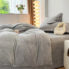 Reversible Velvet Duvet Cover - Silver Grey