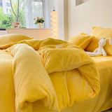 Reversible Velvet Duvet Cover - Yellow