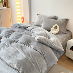 Reversible Velvet Duvet Cover - Silver Grey