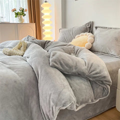 Reversible Velvet Duvet Cover - Grey