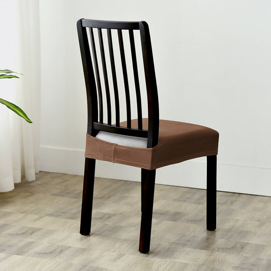 Dining Chair Velvet Seat Covers - Dark Brown