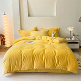 Reversible Velvet Duvet Cover - Yellow