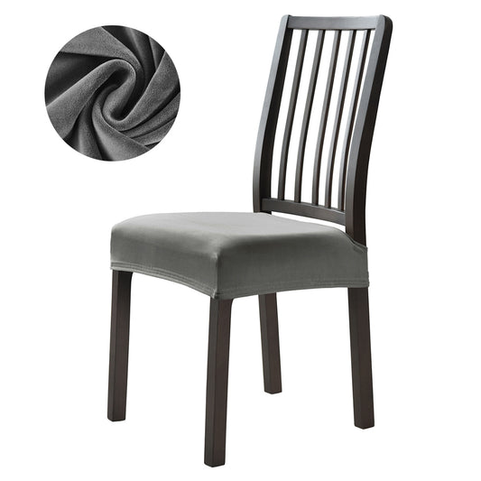 Dining Chair Velvet Seat Covers - Grey