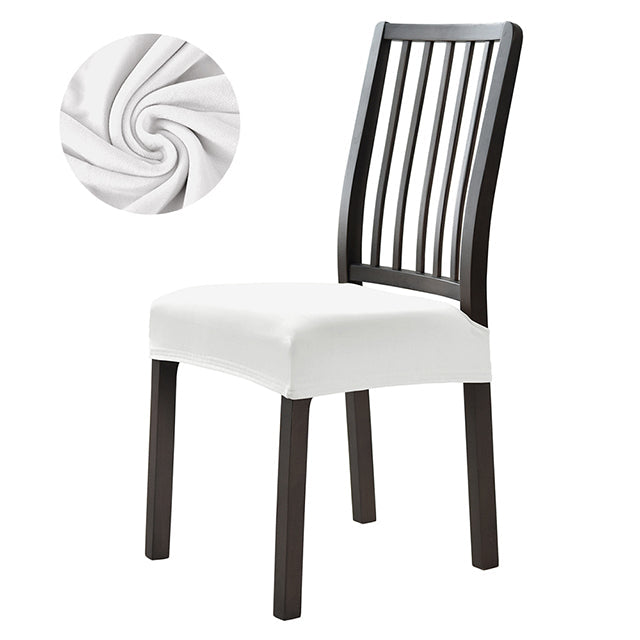 Stretchable Velvet Dining Seat Covers - White