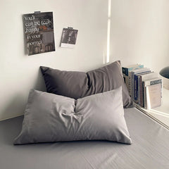 Reversible Cotton Duvet Cover - Black & Grey