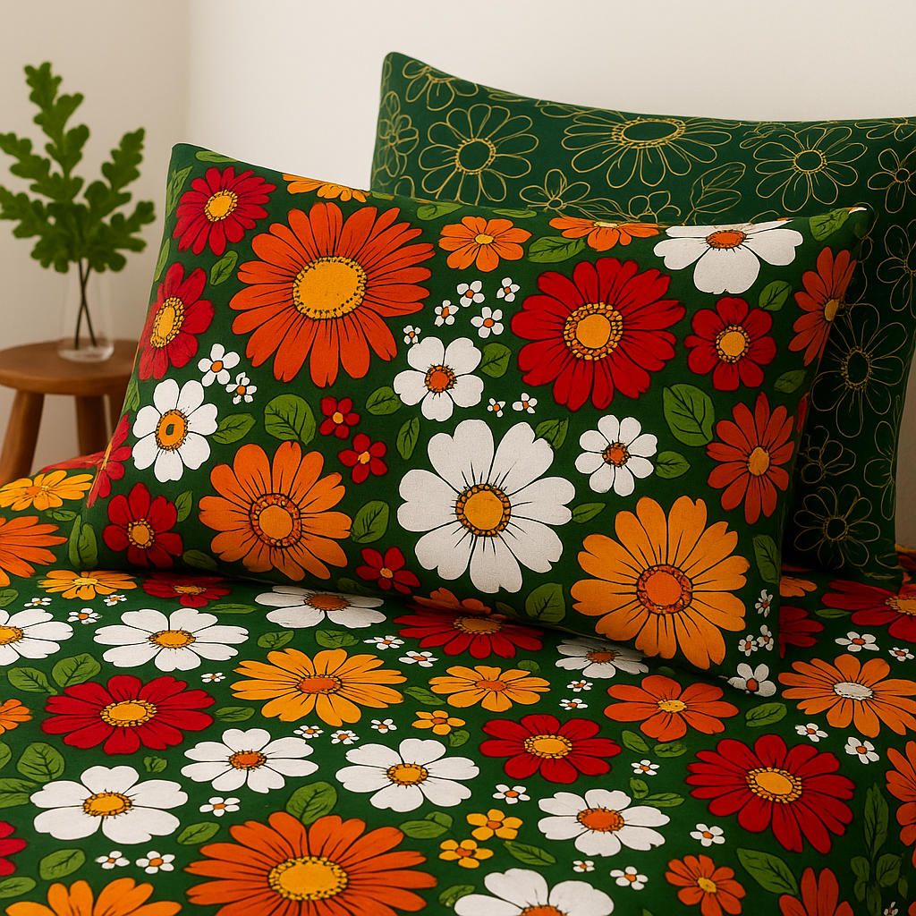 Pure Cotton Fitted Sheet Set - Floral Meadow