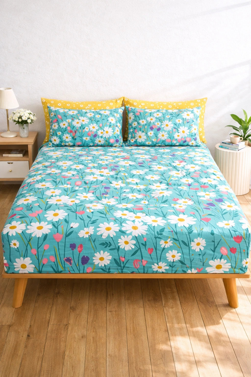 Pure Cotton Fitted Sheet Set - Sunshine