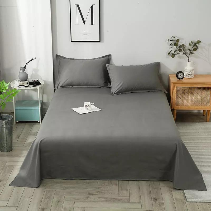 Cotton Sateen Plain Bed Sheet - Grey