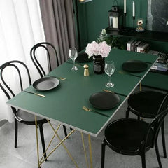 AntiSlip Waterproof Synthetic Leather Table Top Sheet - Olive Green