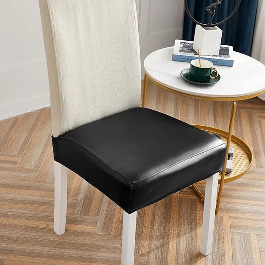 Waterproof Faux Leather Dining Seat Covers - Black