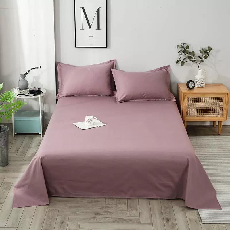 Cotton Sateen Plain Bed Sheet - Rose Pink