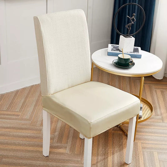 Waterproof Faux Leather Dining Seat Covers - Off White
