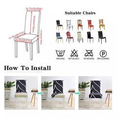 Waterproof Faux Leather Dining Chair Covers - Grey