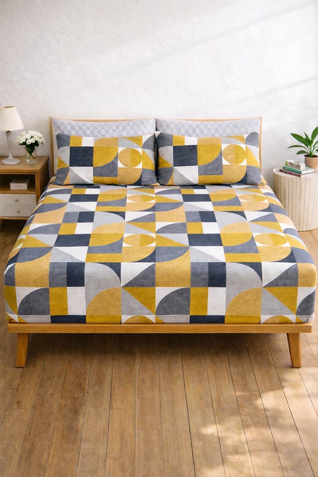 Pure Cotton Fitted Sheet Set - Canvas Gold