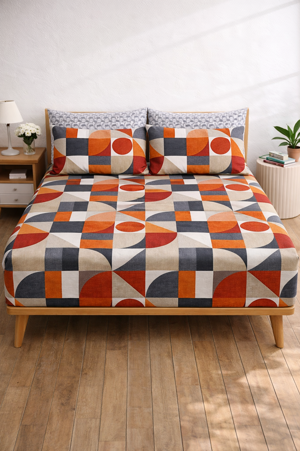 Pure Cotton Fitted Sheet Set - Canvas Red