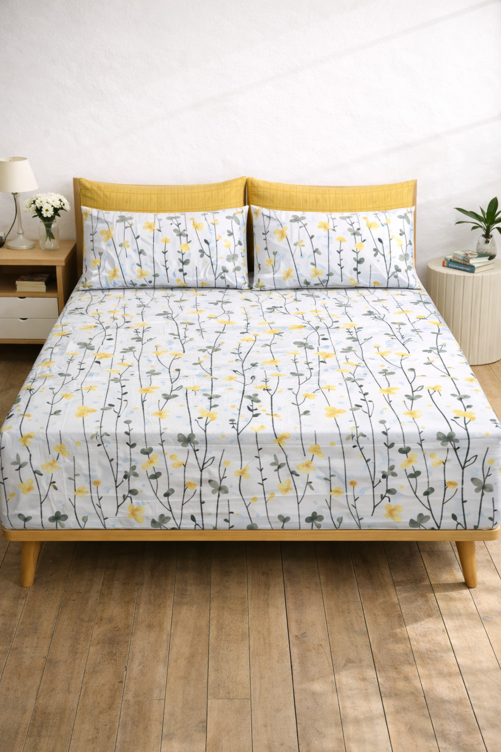 Pure Cotton Fitted Sheet Set - Meadow Mist