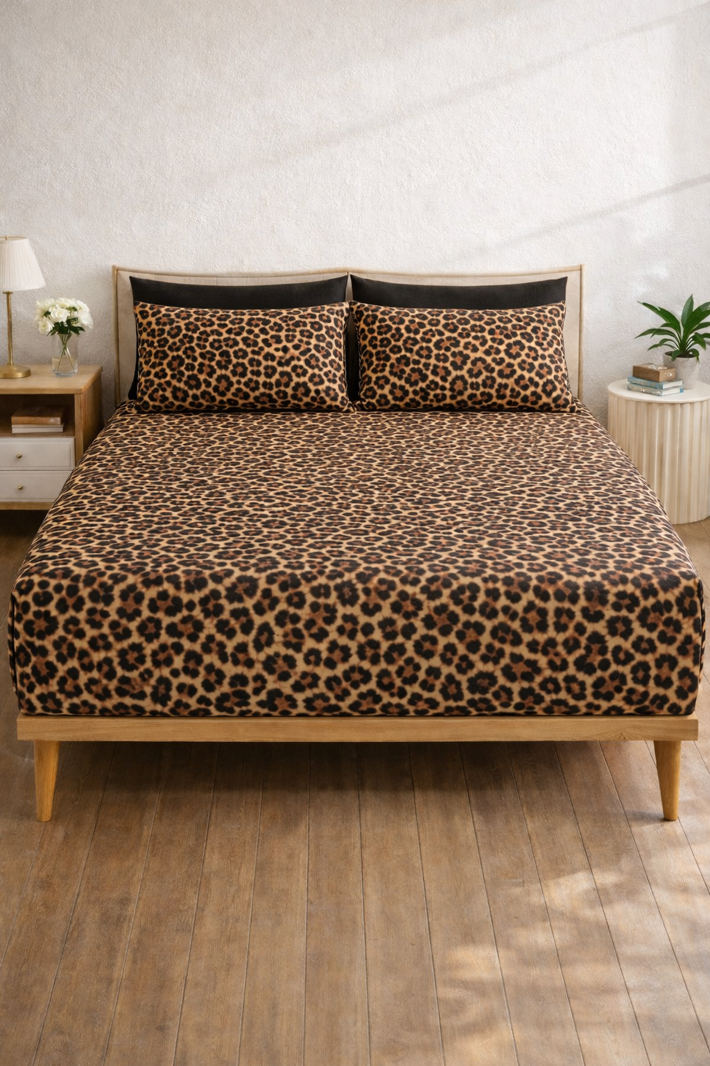 Pure Cotton Fitted Sheet Set - Cheetah