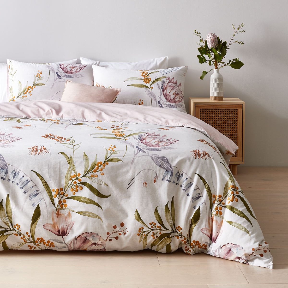 6 PCs Reversible Cotton Duvet Cover Set - Lilly