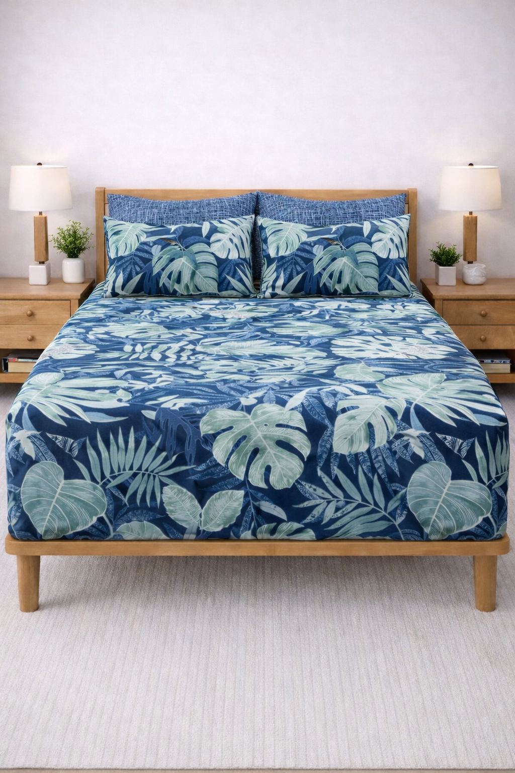 Pure Cotton Fitted Sheet Set - Forest Palm