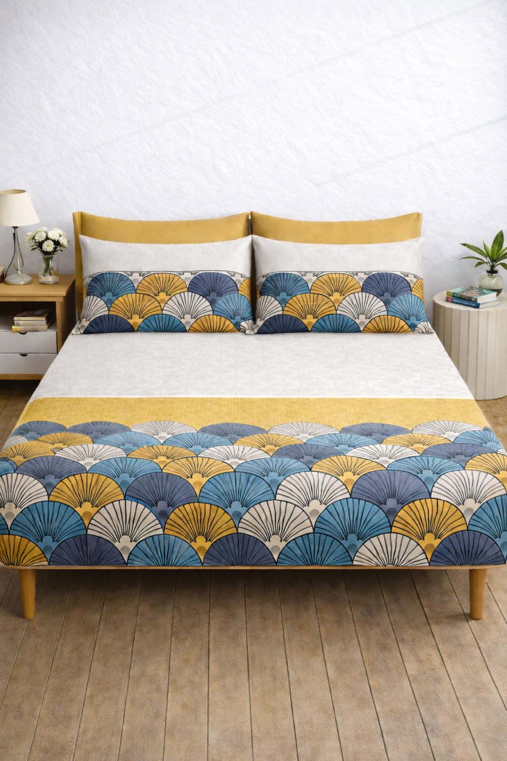 Pure Cotton Fitted Sheet Set - Ginko