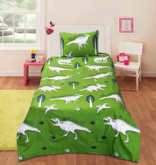 Cartoon Character Bed Sheet - Dino Kingdom