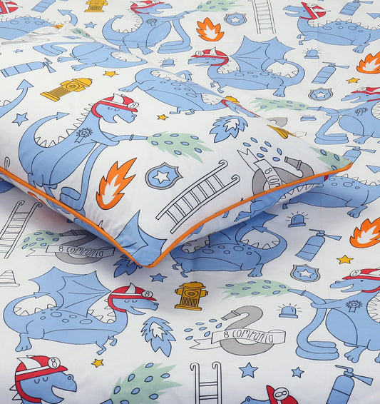 Cartoon Character Bed Sheet - Fire Fighters