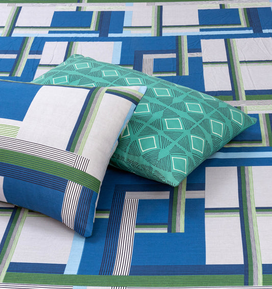 Pure Cotton Bed Sheet Set - Mint Green