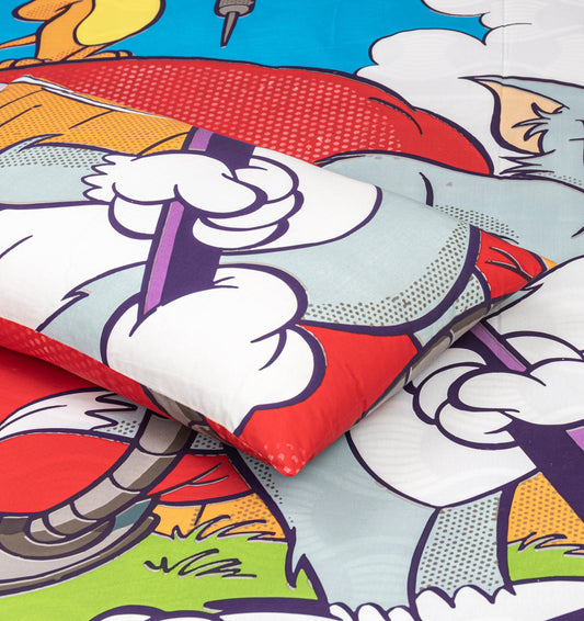 Cartoon Character Fitted Bed Sheet - Tom & Jerry