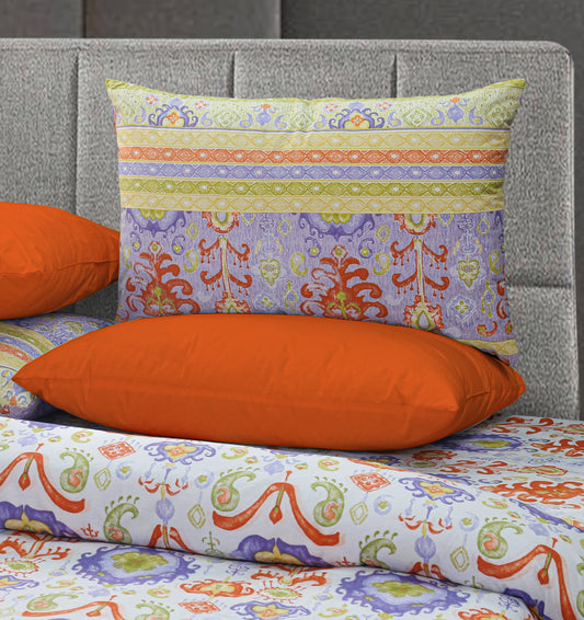 4 Pillows Cotton Bed Sheet - Abstract Paisley