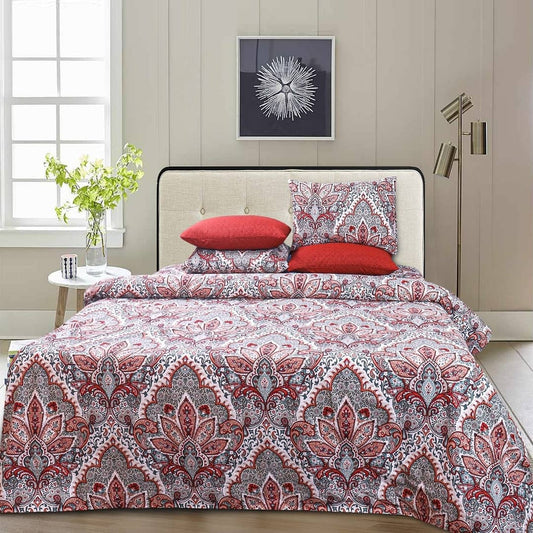 4 Pillows Cotton Bed Sheet - Farren Motif