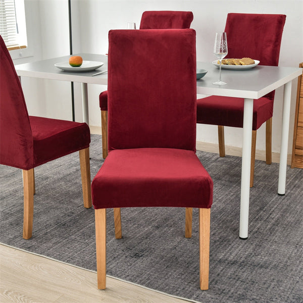 Suede Velvet Chair Covers - Maroon