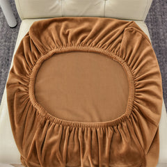 Suede Velvet Chair Covers - Rust Brown